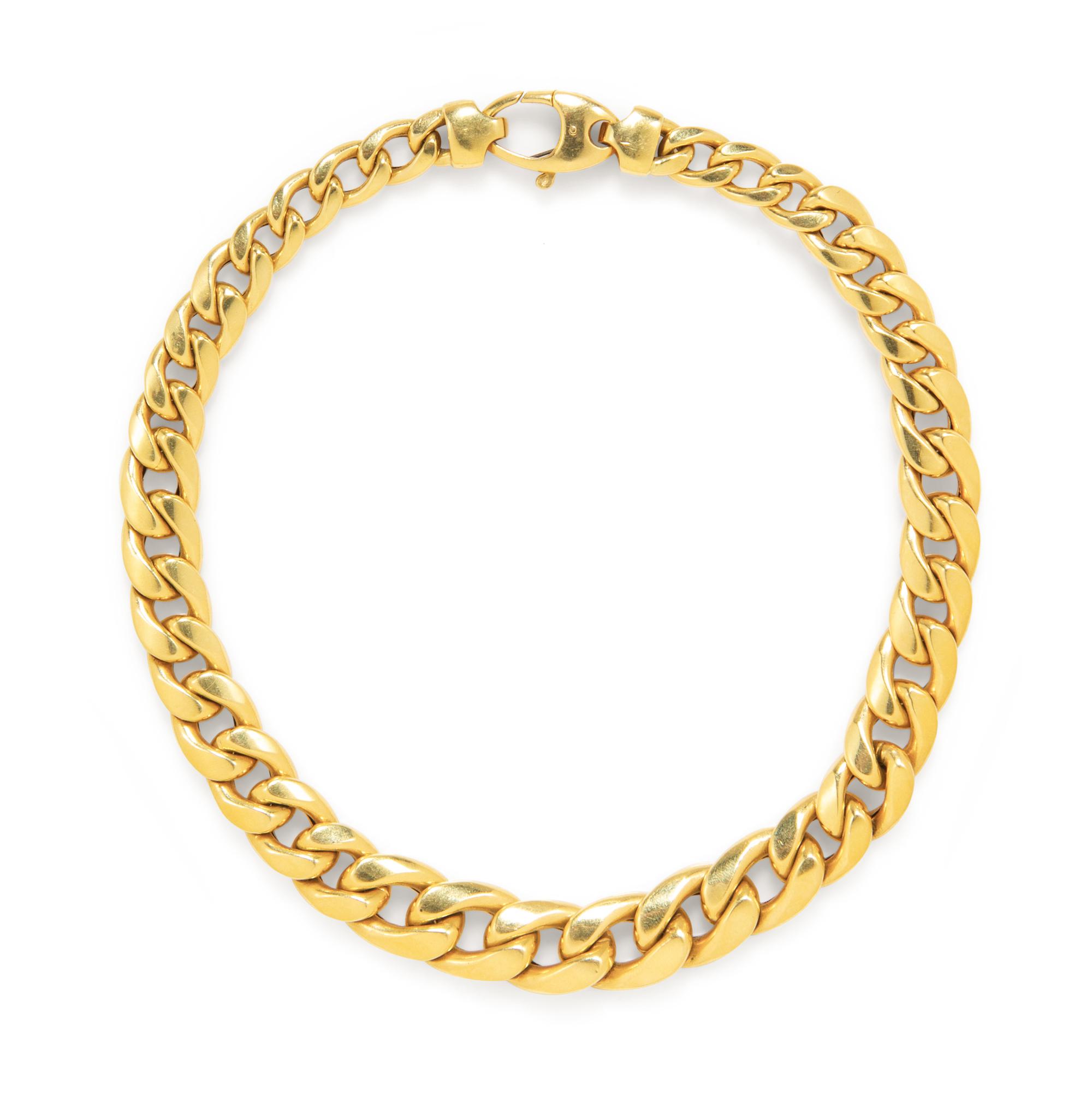 An 18 Karat Yellow Gold Link Necklace, Italian,