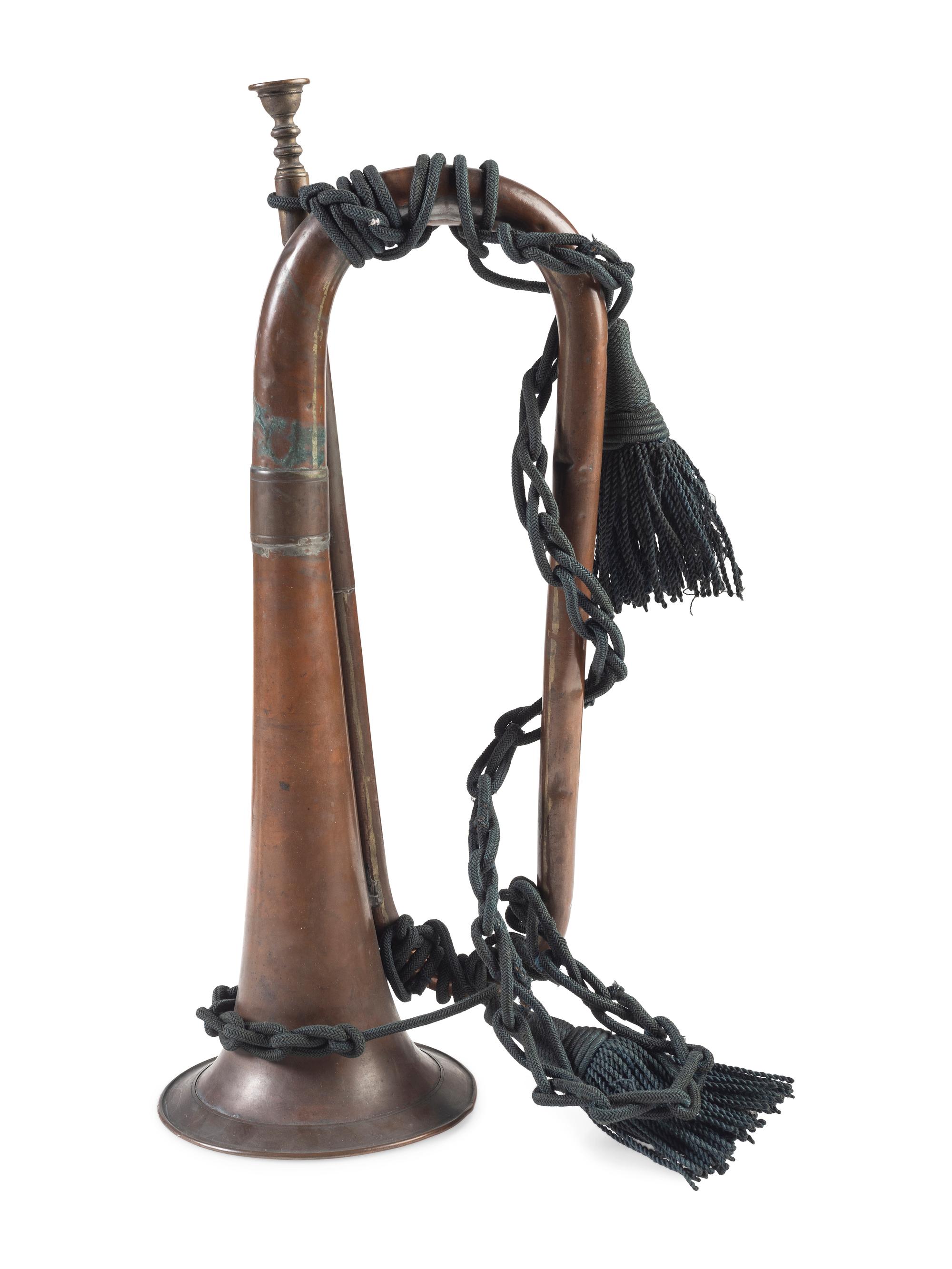 US Regulation bugle with infantry cords.