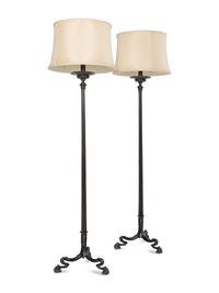 A Pair of Neoclassical Bronze Floor Lamps