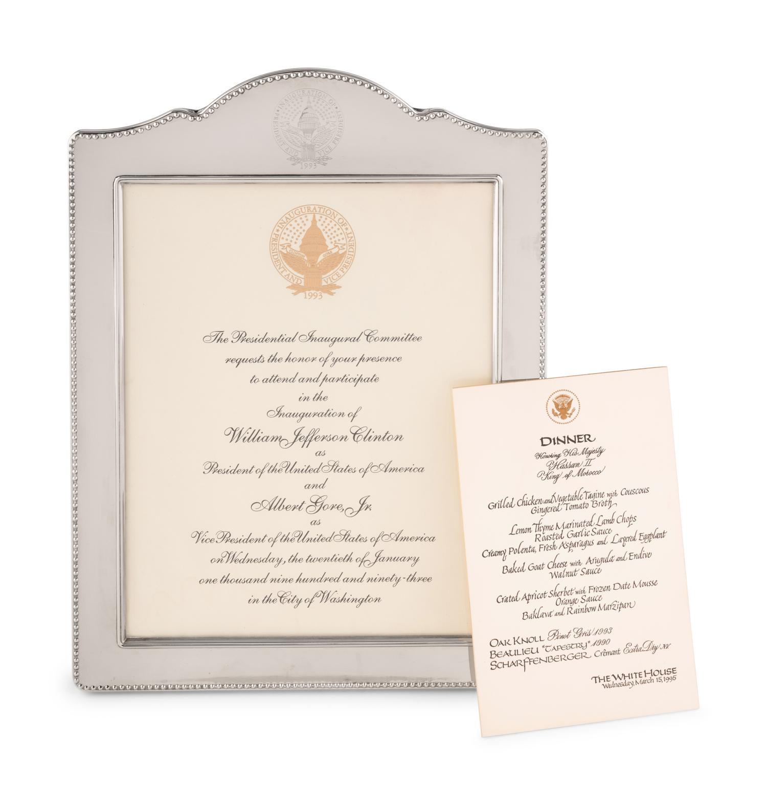 Invitation to the Inauguration of President Clinton and Vice President Gore by The Presidential Inaugural Committee.