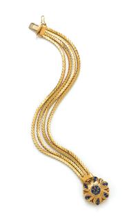 An 18 Karat Yellow Gold and Sapphire Bracelet,