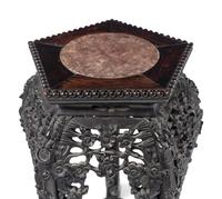 A Chinese Export Carved Hardwood Stand