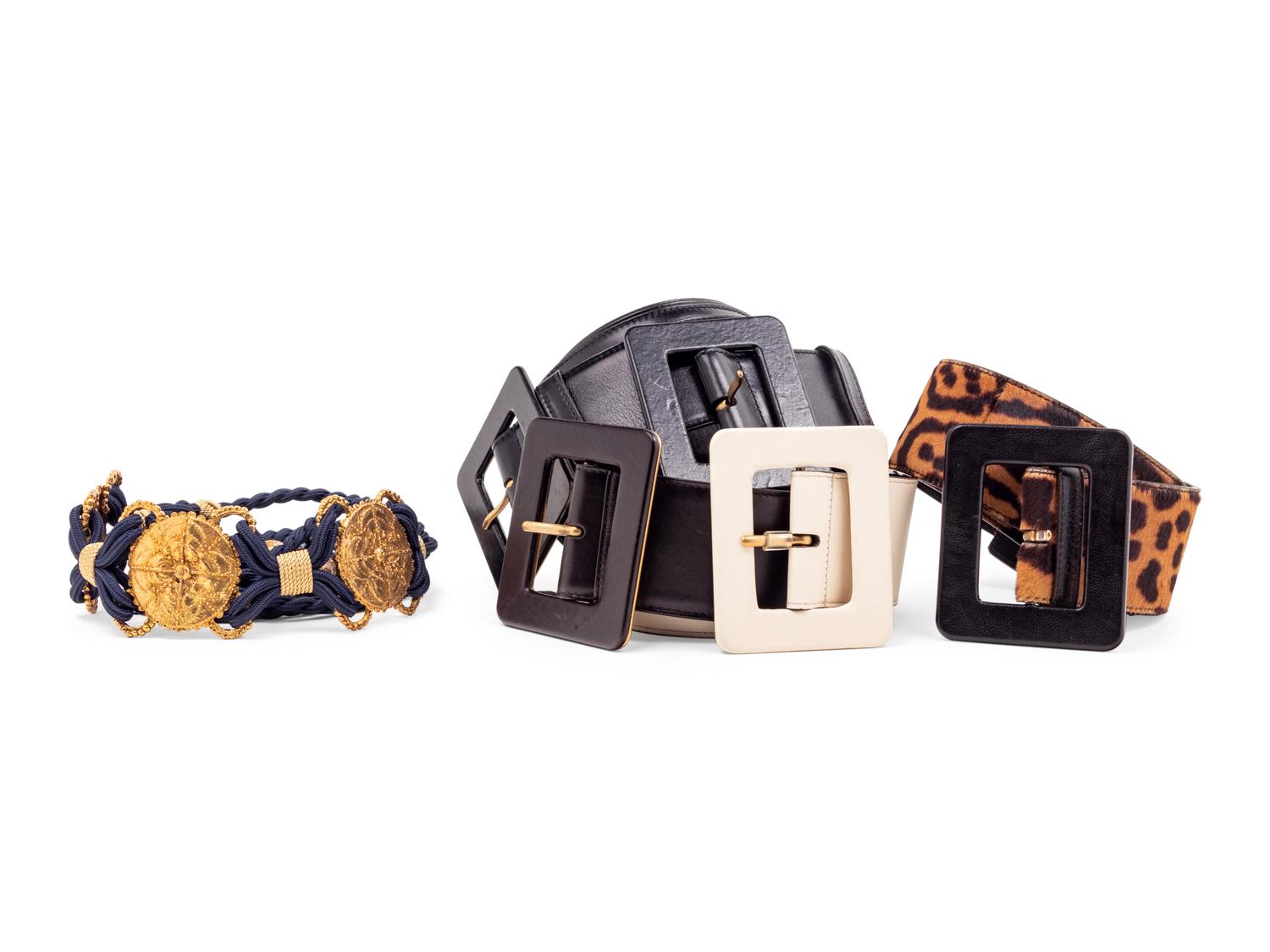 Six Yves Saint Laurent Belts: One Cord and Five Leather