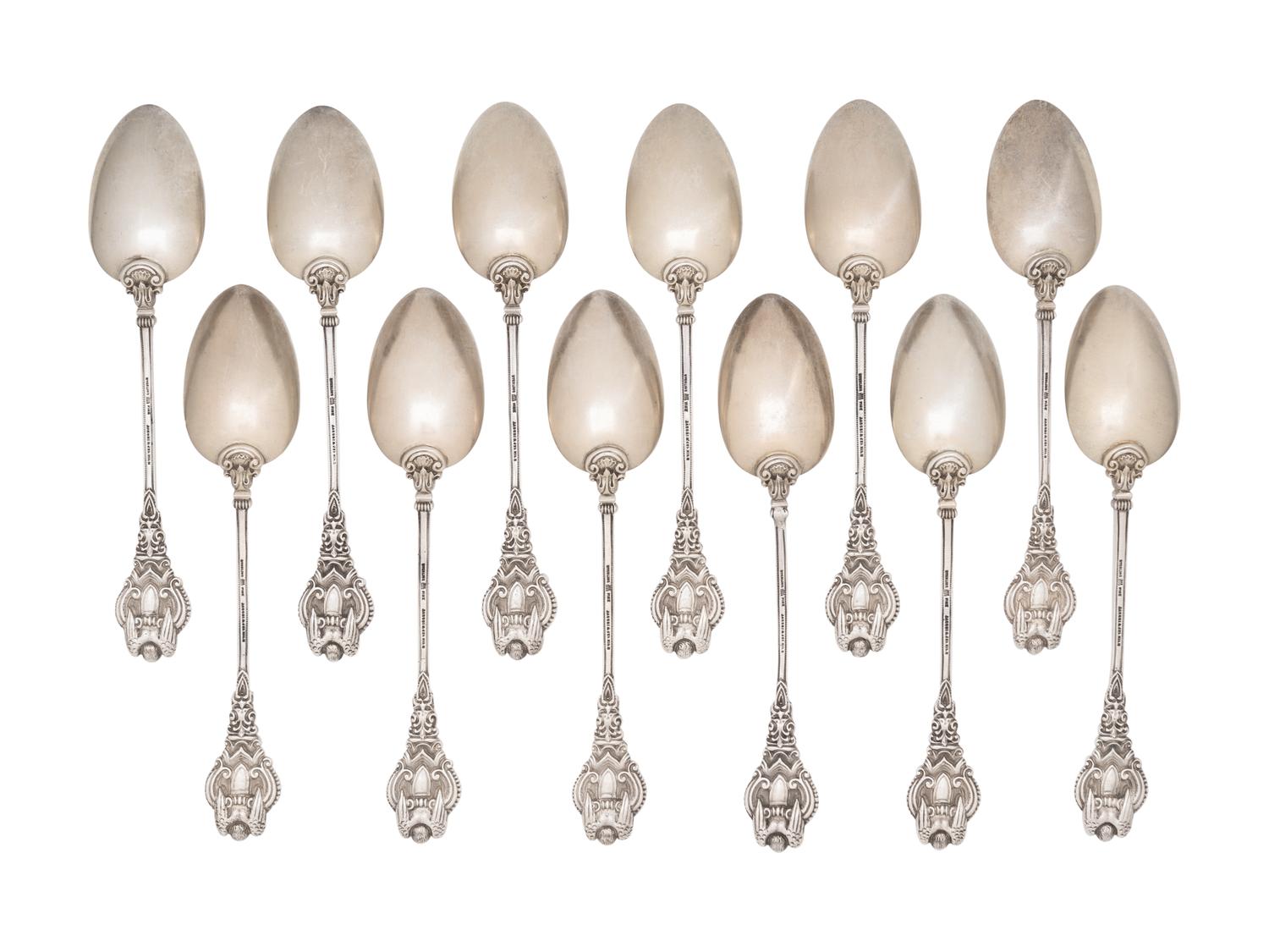 A Set of Twelve American Silver Spoons