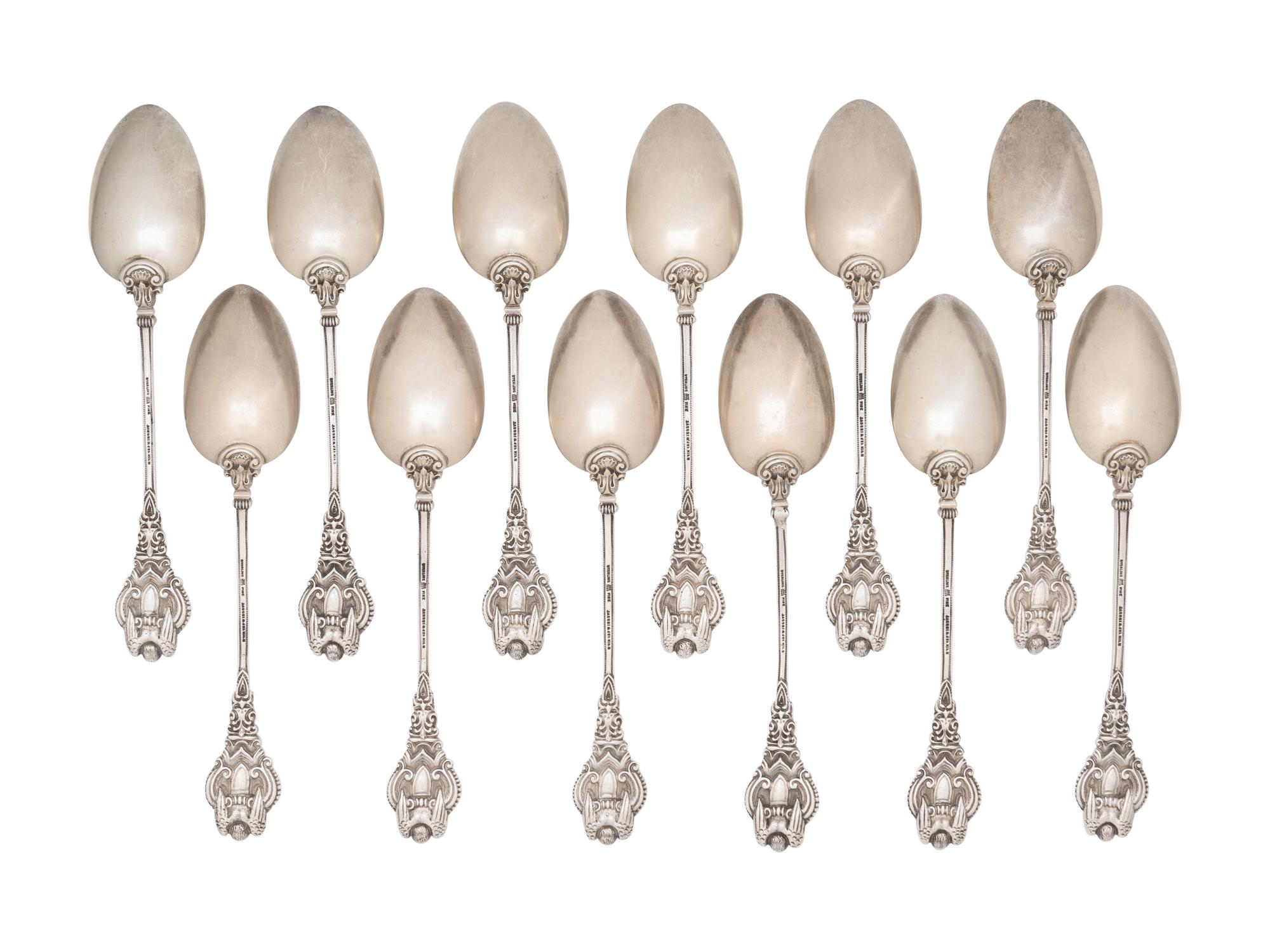 A Set of Twelve American Silver Spoons