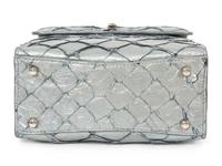 Cecy Martinez Silver Fish Skin Handbag
