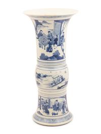 A Chinese Blue and White Porcelain Yenyen Vase