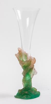 A Daum Pate-de-Verre Vase Height 13 3/4 inches.
