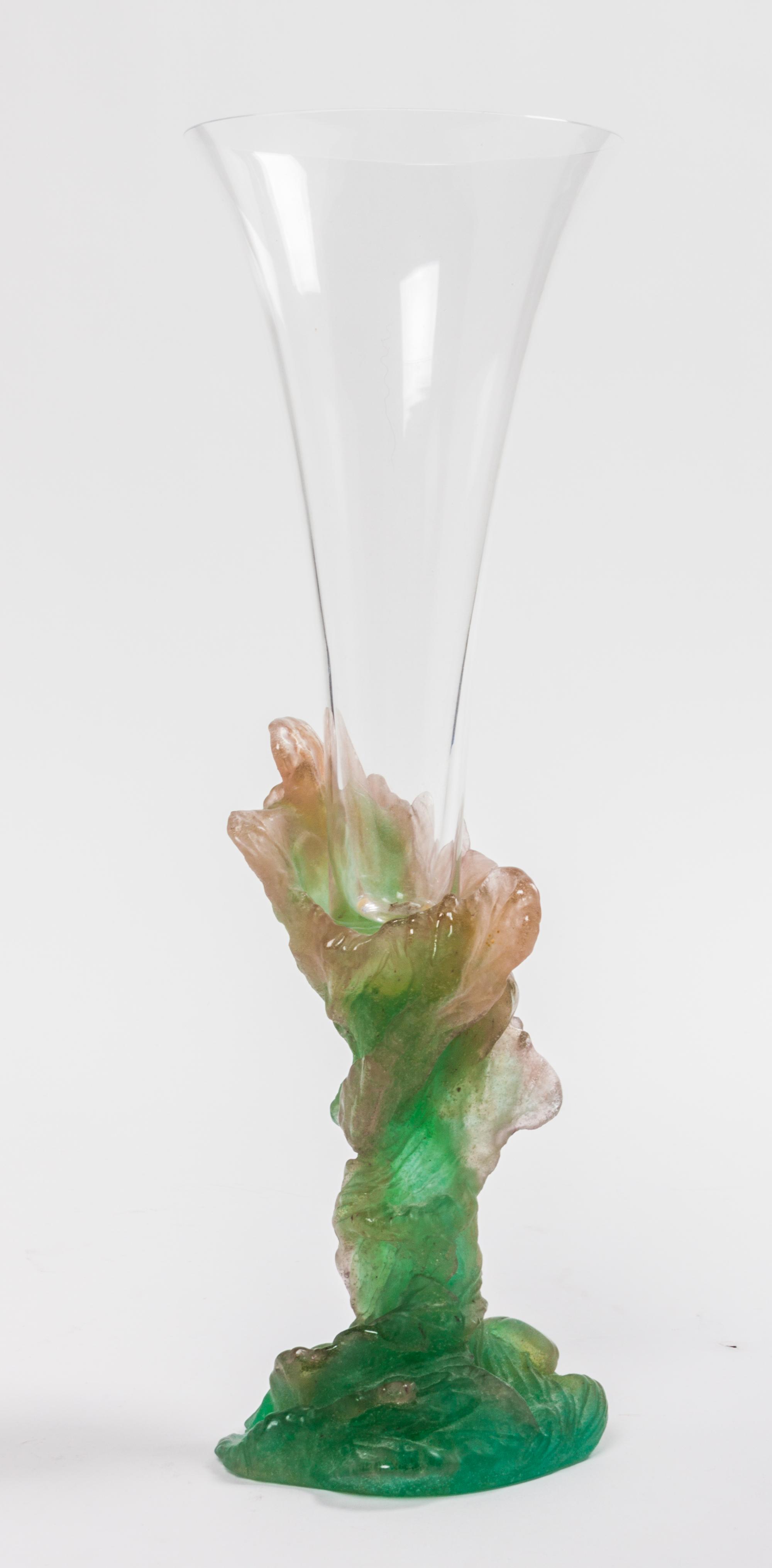 A Daum Pate-de-Verre Vase Height 13 3/4 inches.