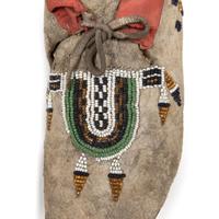 Crow Beaded Buffalo Hide Moccasins