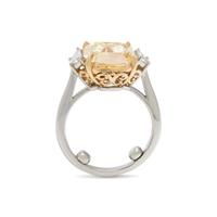 FOREVERMARK, FANCY YELLOW DIAMOND AND DIAMOND RING