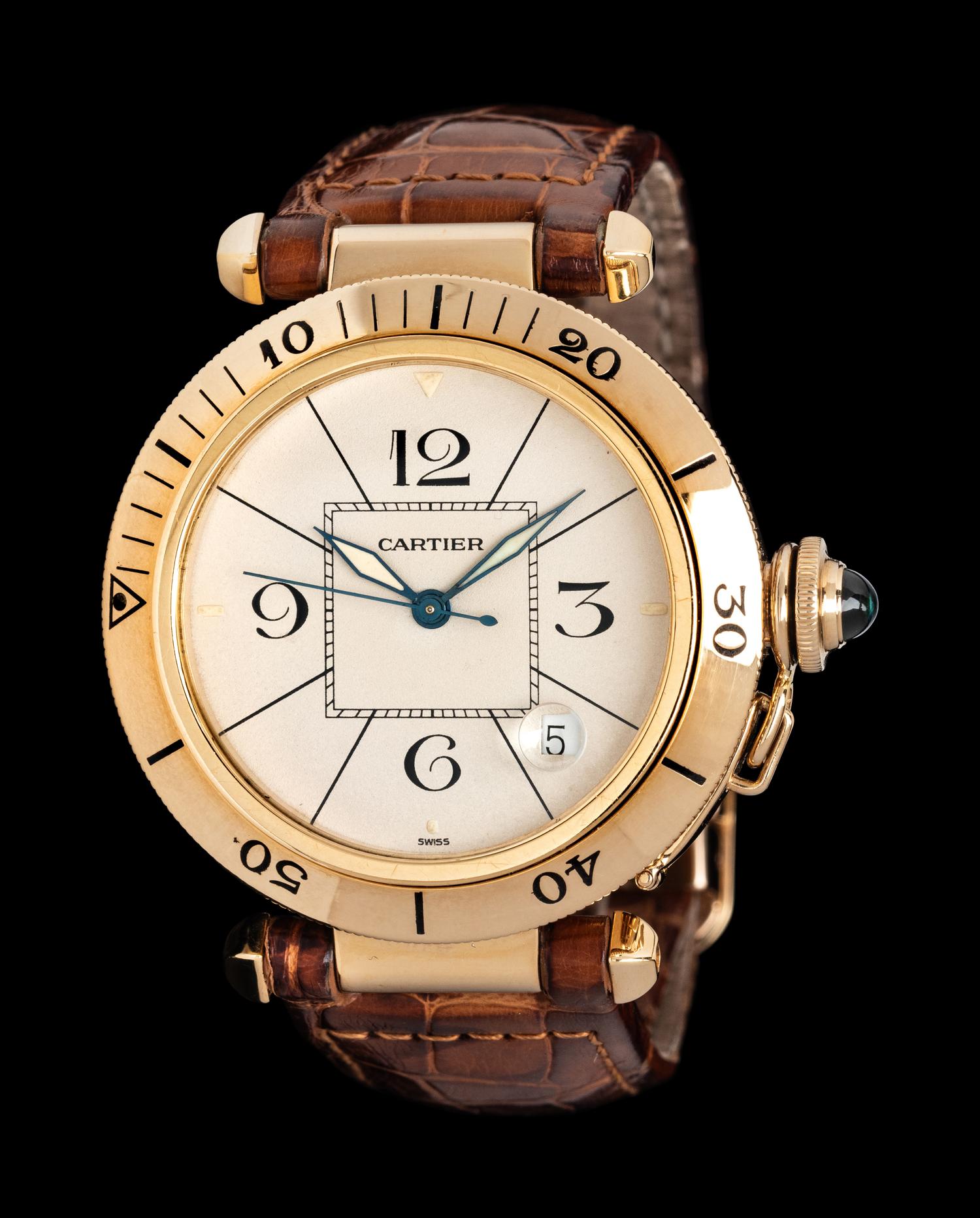 CARTIER, REF. 820903 18K YELLOW GOLD 'PASHA' WATCH