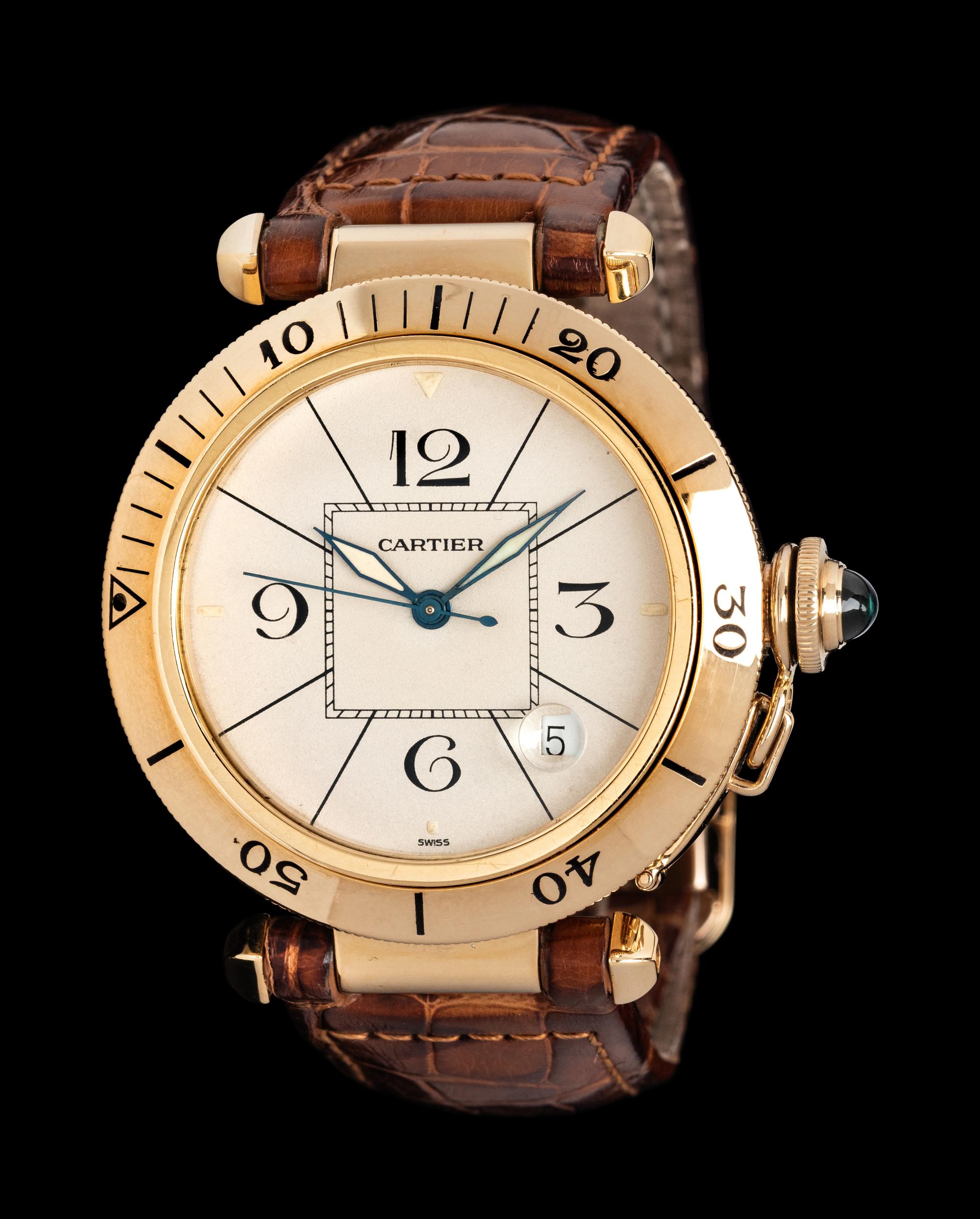CARTIER, REF. 820903 18K YELLOW GOLD 'PASHA' WATCH