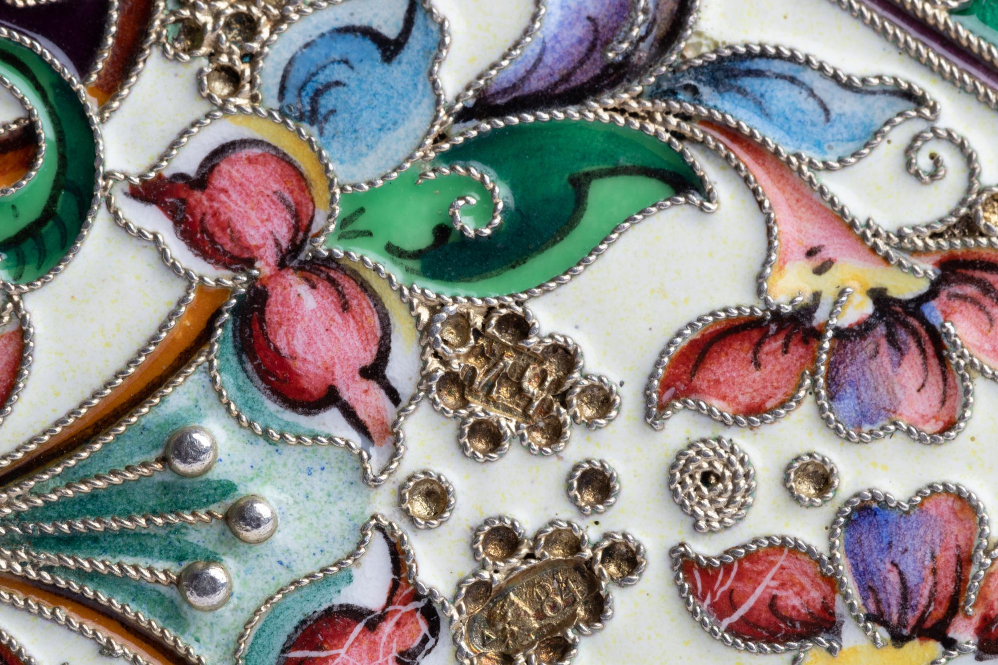 A Russian Shaded Enamel Silver Cigarette Case