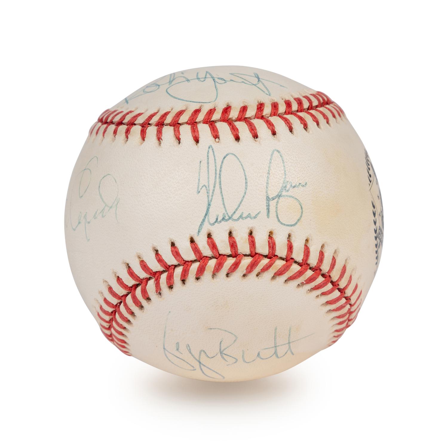 A Nolan Ryan, George Brett, Robin Yount and Orlando Cepeda 1999 Hall of Fame Signed Autograph Baseball (Beckett Authentication Services Letter)