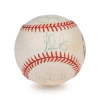 A Nolan Ryan, George Brett, Robin Yount and Orlando Cepeda 1999 Hall of Fame Signed Autograph Baseball (Beckett Authentication Services Letter)
