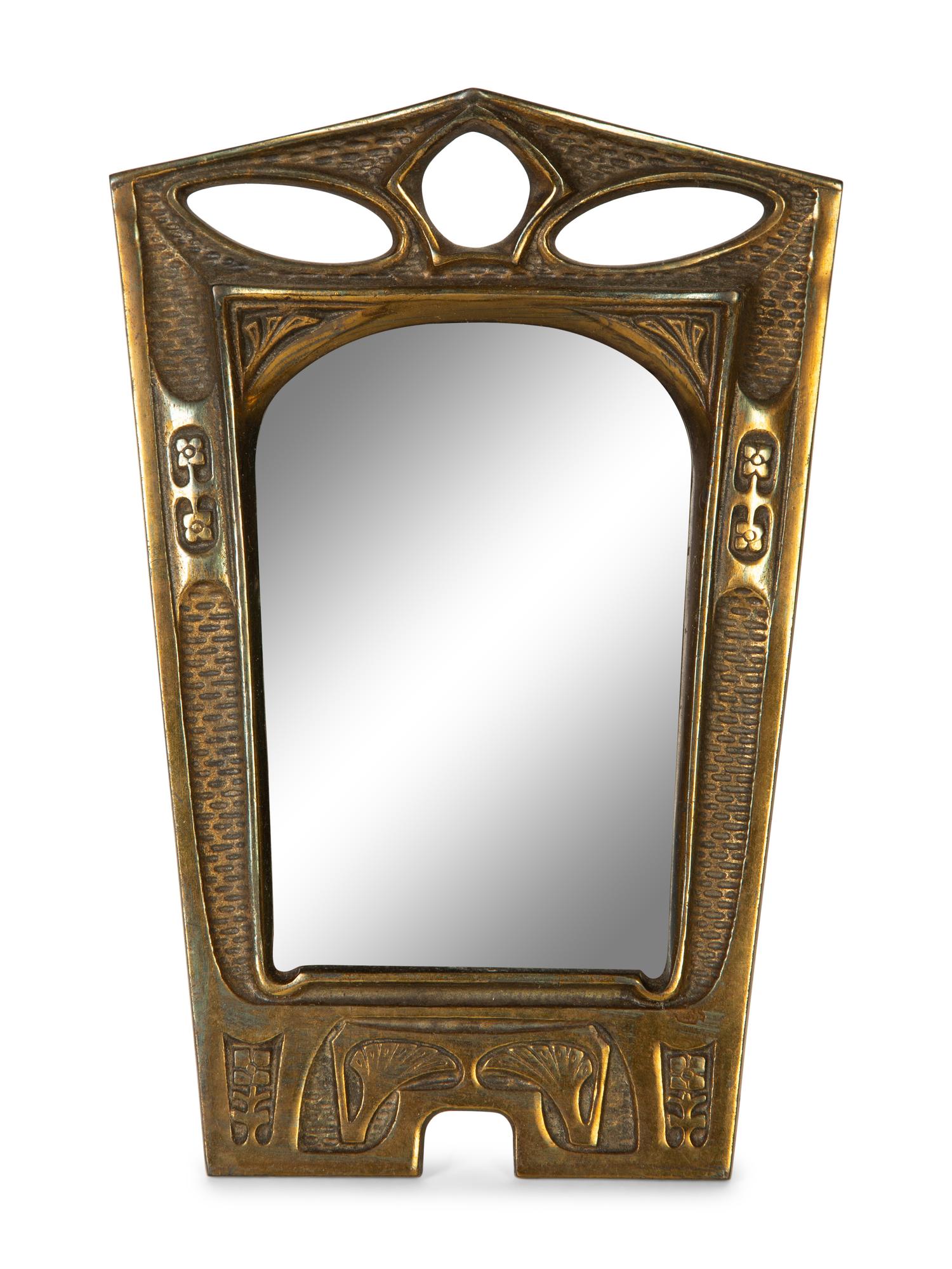 Three Art Nouveau Patinated Bronze Standing Picture Frames