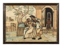 Four Collage Pictures with Silk