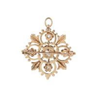 ANTIQUE, YELLOW GOLD AND DIAMOND PENDANT/BROOCH