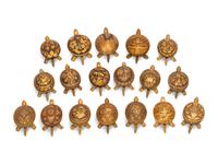 Eighteen Gilt Bronze Turtle Bell Pulls