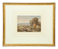 Travelers on a Bridge in Wales , 1830s