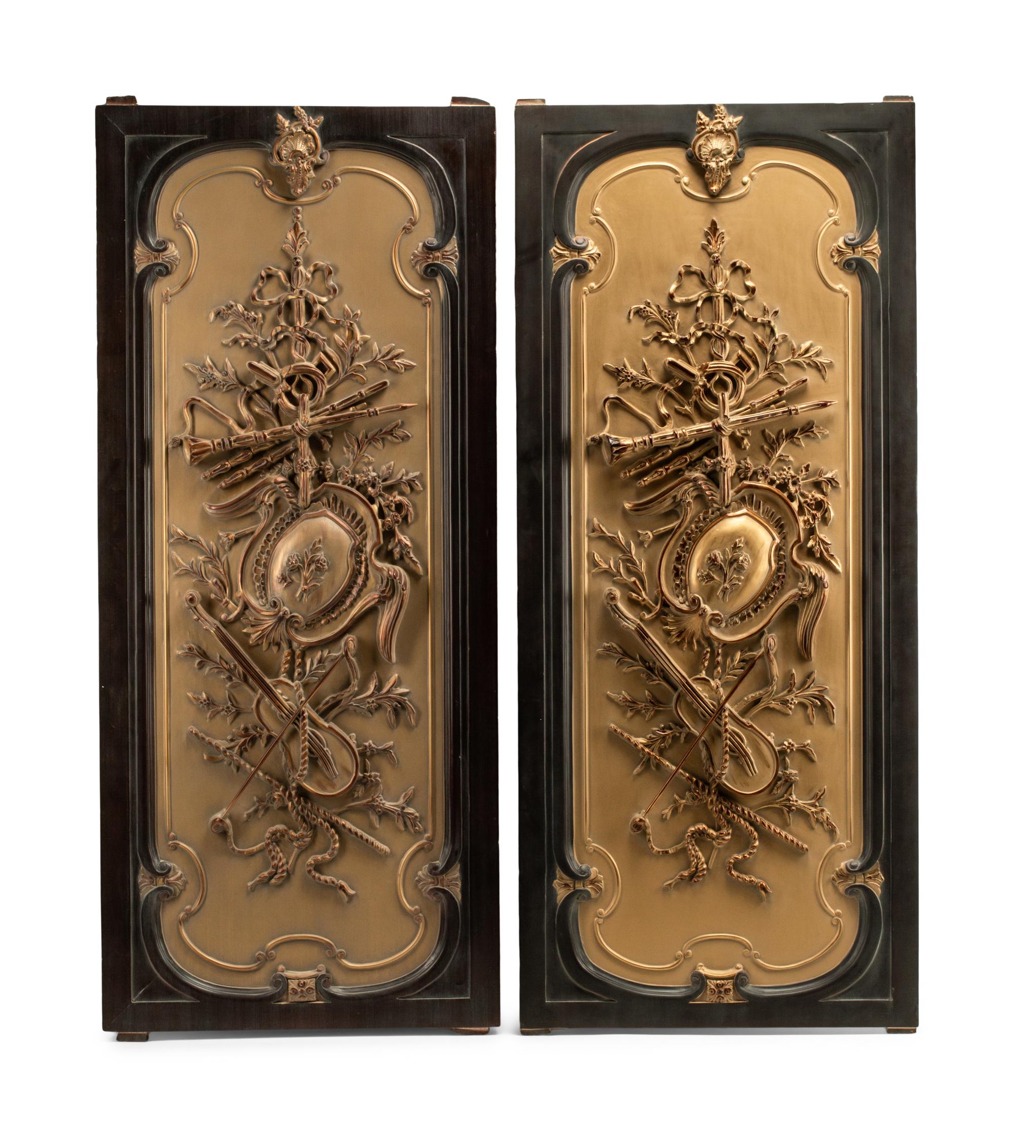 A Set of Four Louis XV Style Gilt and Painted Door Panels
