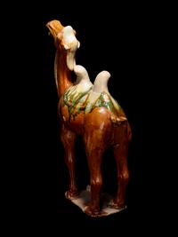 A Sancai Glazed Pottery Figure of a Camel