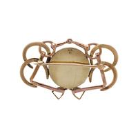 BICOLOR GOLD AND ESSEX CRYSTAL BROOCH