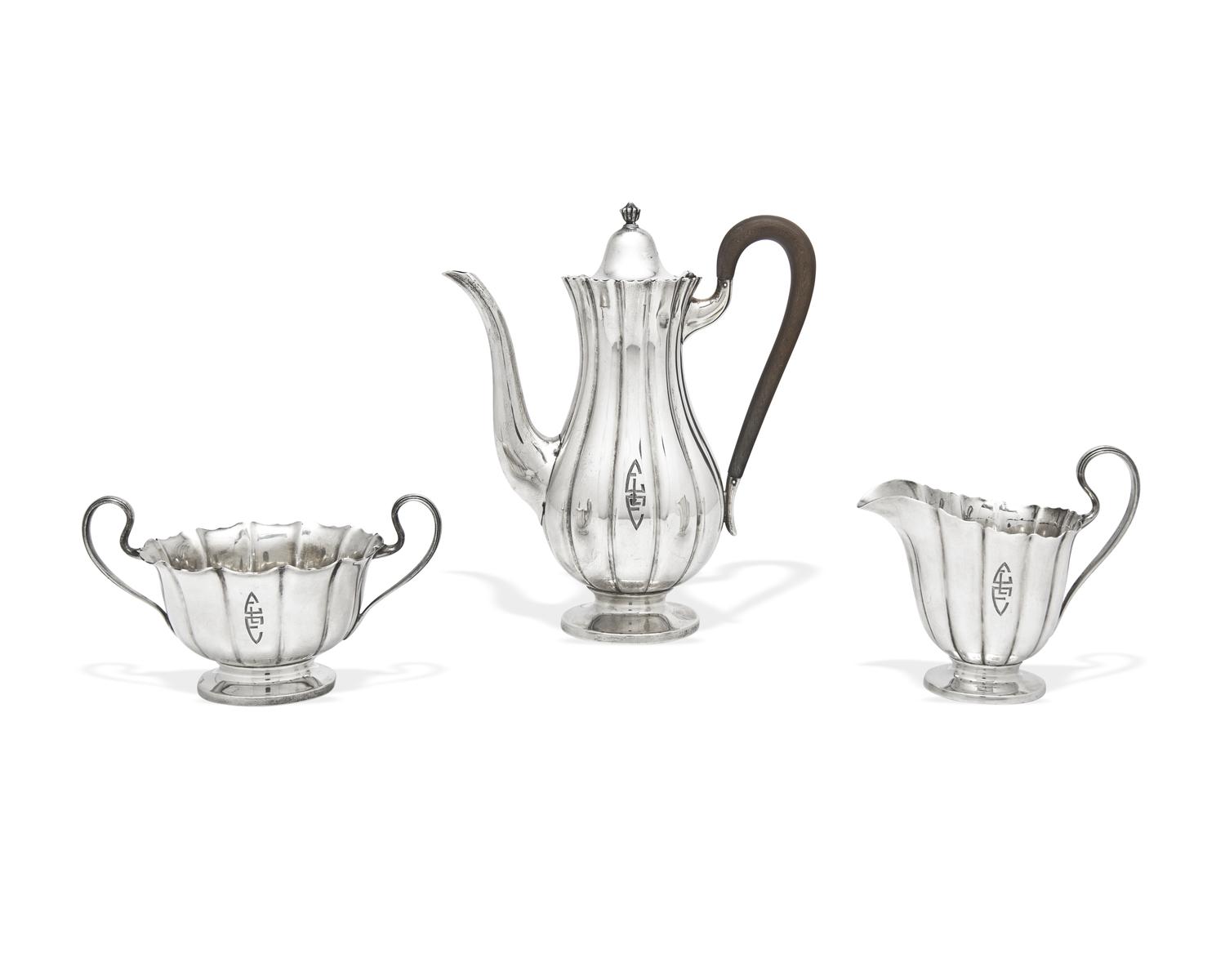 An American Silver Three-Piece Coffee Service