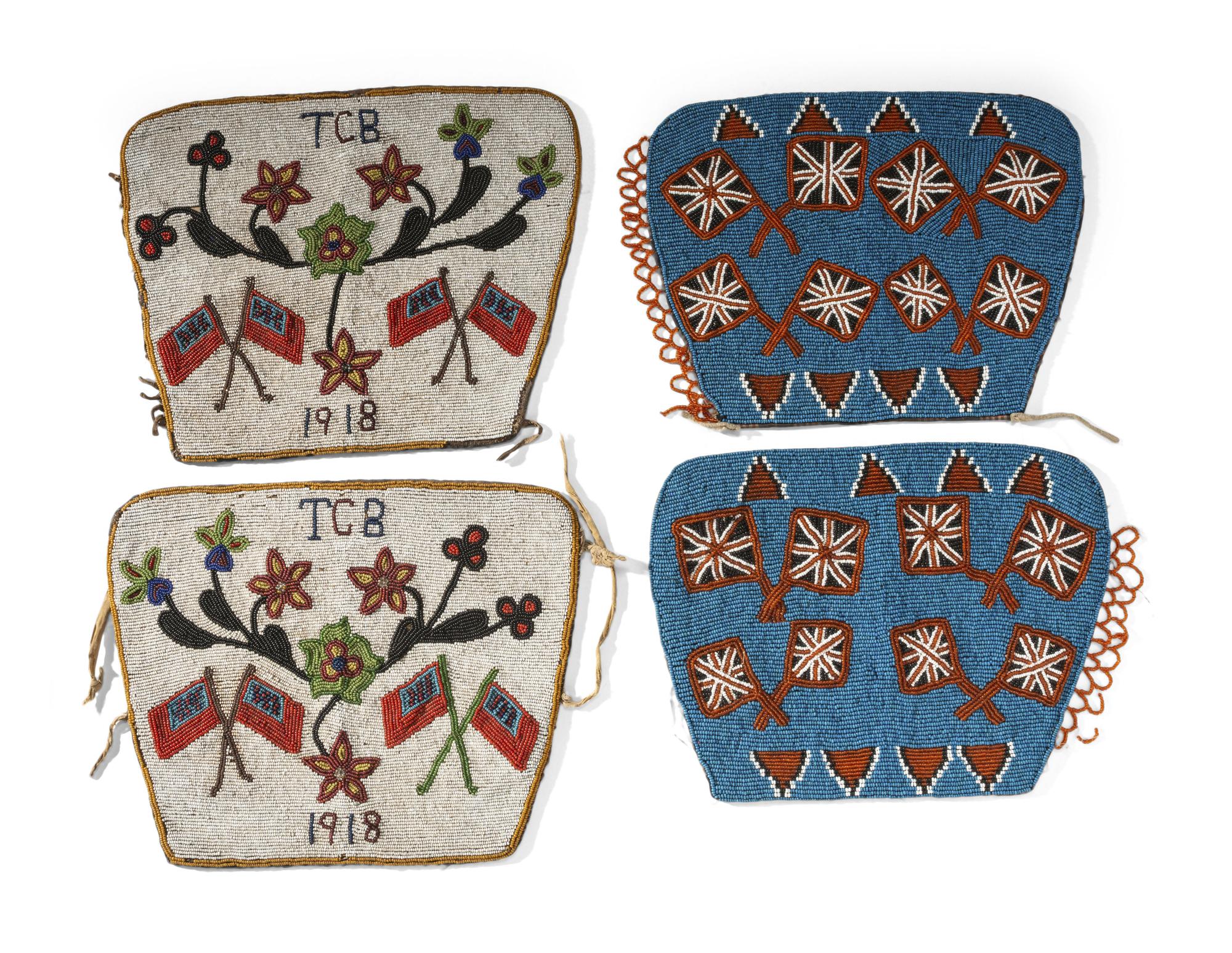 Plateau Beaded Hide Cuffs with Union Jacks