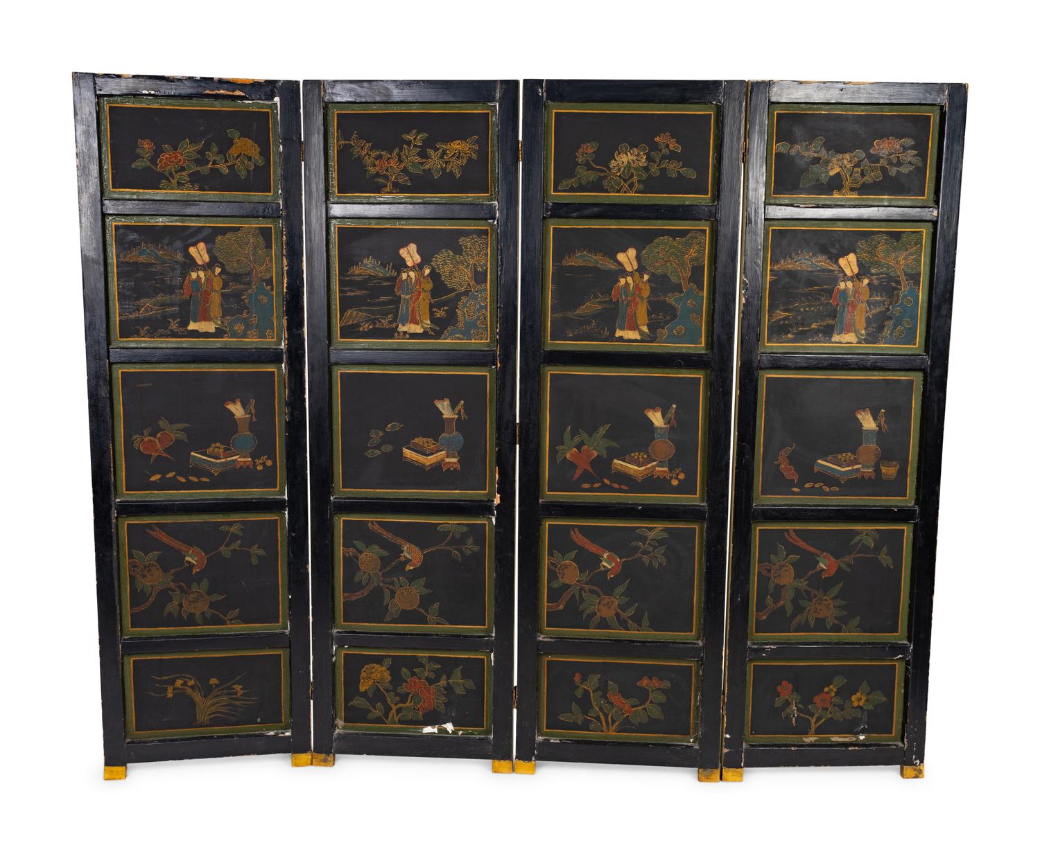 A Chinese Four-Panel Screen