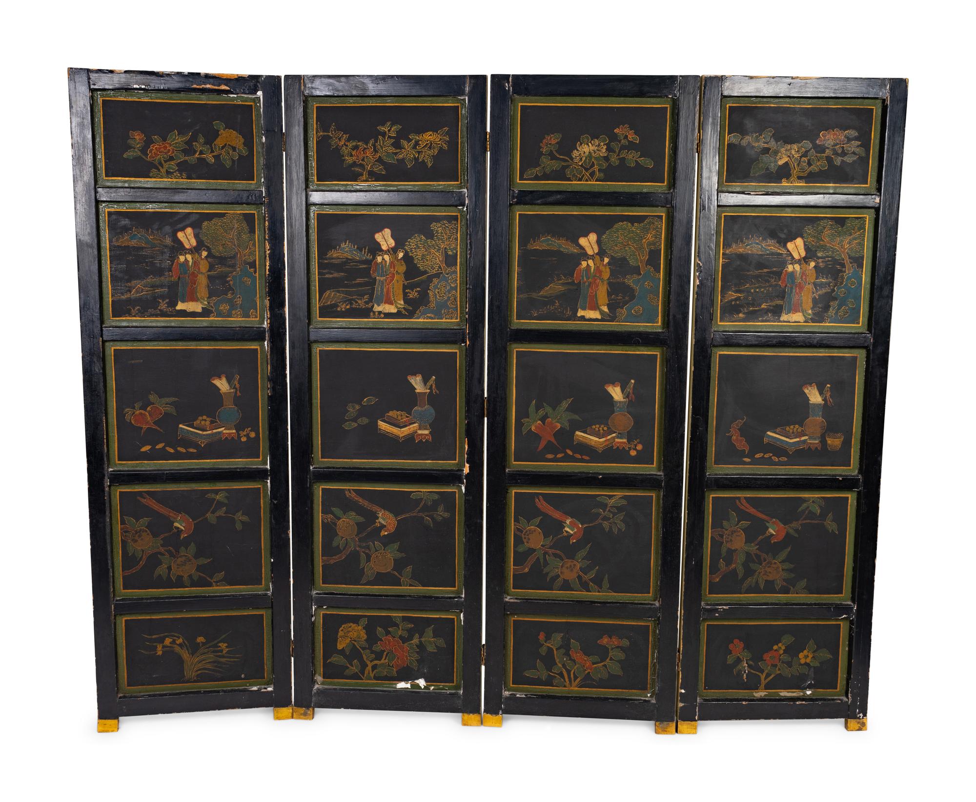 A Chinese Four-Panel Screen
