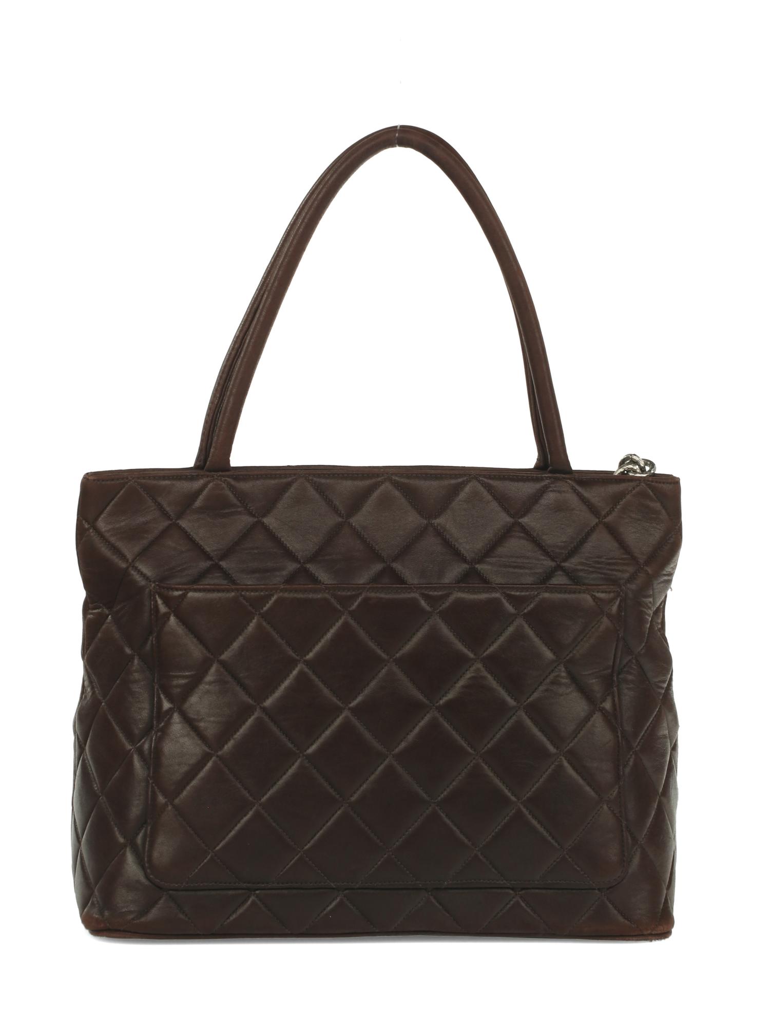 Chanel Medallion Tote in Brown Lambskin