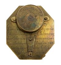 A French Brass Sundial with Compass Width of sundial 2 3/4 inches. — NICHOLAS BION, PARIS, 18TH CENTURY
