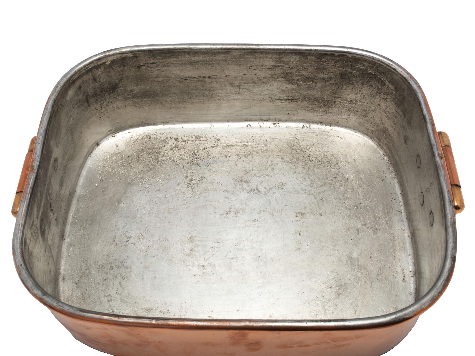 An English Copper Roasting Pan with Brass Handles
