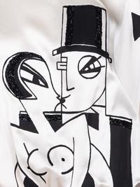 Ellena Hand-Painted Silk Satin Blouse, 1970-80s