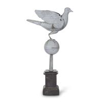 A full-bodied zinc weathervane of a pigeon late 19th/early 20th century