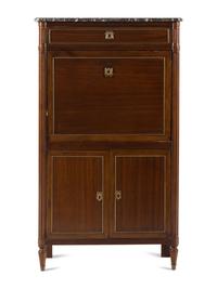 A Louis XVI Style Mahogany Secrétaire à Abbatant