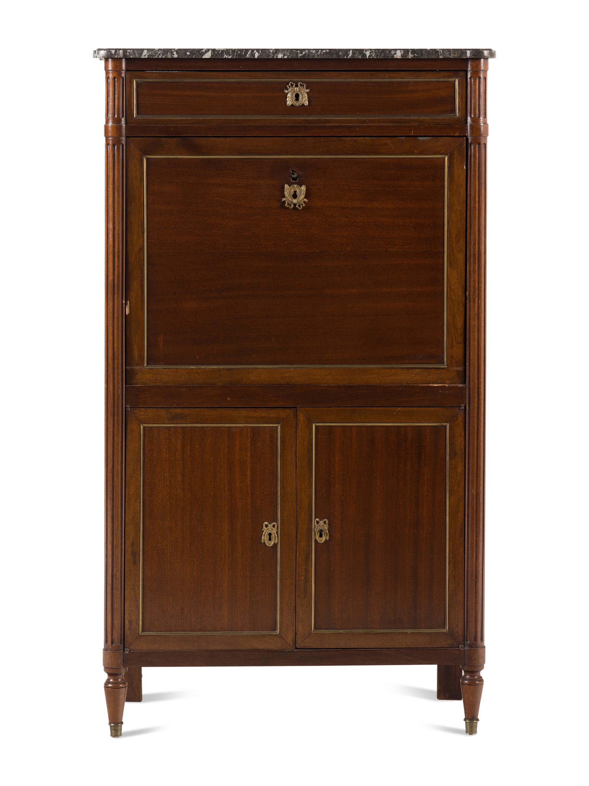 A Louis XVI Style Mahogany Secrétaire à Abbatant
