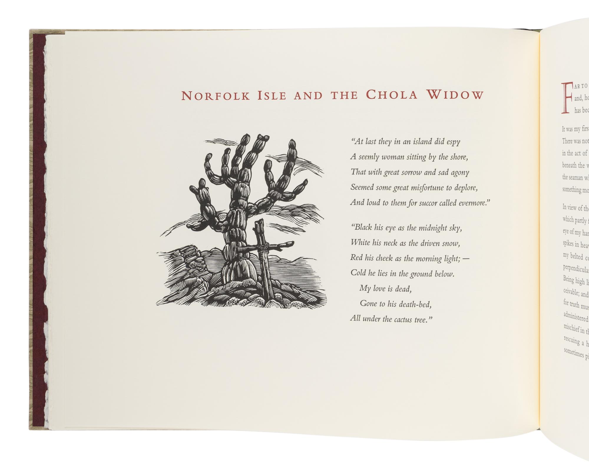 [NAWAKUM PRESS]. MELVILLE, Herbert (1819-1891). Norfolk Isle & the Chola Widow . Rik OLSON (b. 1944), illustrator. Santa Rosa, CA: Nawakum Press, 2011.