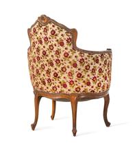 A Pair of Louis XV Style Fruitwood Bergères