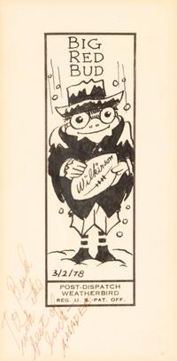 A 1978 Amadeee Wohlschlaeger Original St. Louis Post-Dispatch Weatherbird Cartoon from The Collection of Hall of Fame Oklahoma Football Coach Bud Wilkinson