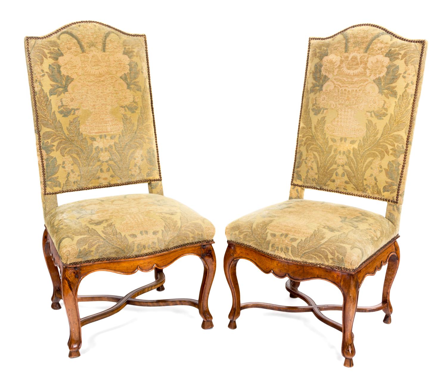 A Pair of Louis XV Walnut Side Chairs Height 41 inches. — MID-18TH CENTURY, PROBABLY NORTH ITALIAN