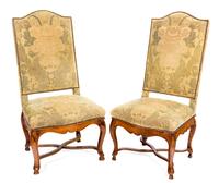 A Pair of Louis XV Walnut Side Chairs Height 41 inches. — MID-18TH CENTURY, PROBABLY NORTH ITALIAN