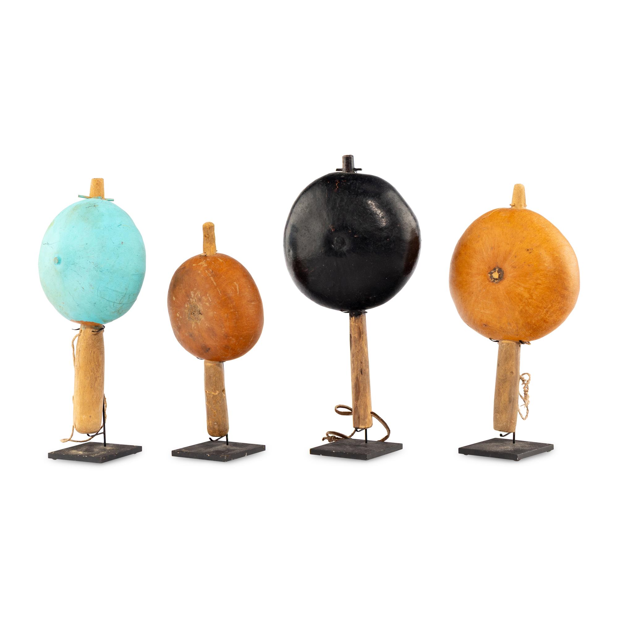 Pueblo Painted Gourd Rattles