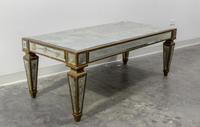A Mirror Veneered Low Table Height 18 3/4 x width 50 x depth 24 inches. — 20TH CENTURY