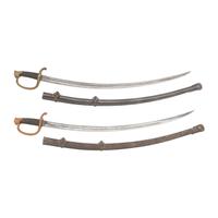 Two US Model 1840 Artillery Sabers with Scabbards, 1st and 2nd Patterns