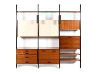 Comprehensive Storage System (CSS) Comprising 4 Upright Supports 6 Case Pieces 5 Shelves 2 Can Lights Herman Miller, USA