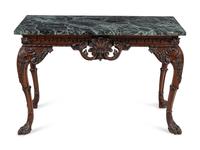 A George II Style Mahogany and Marble Top Console Table