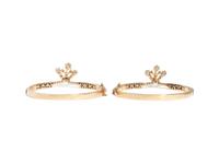 PAIR OF YELLOW GOLD AND DIAMOND BANGLE BRACELETS